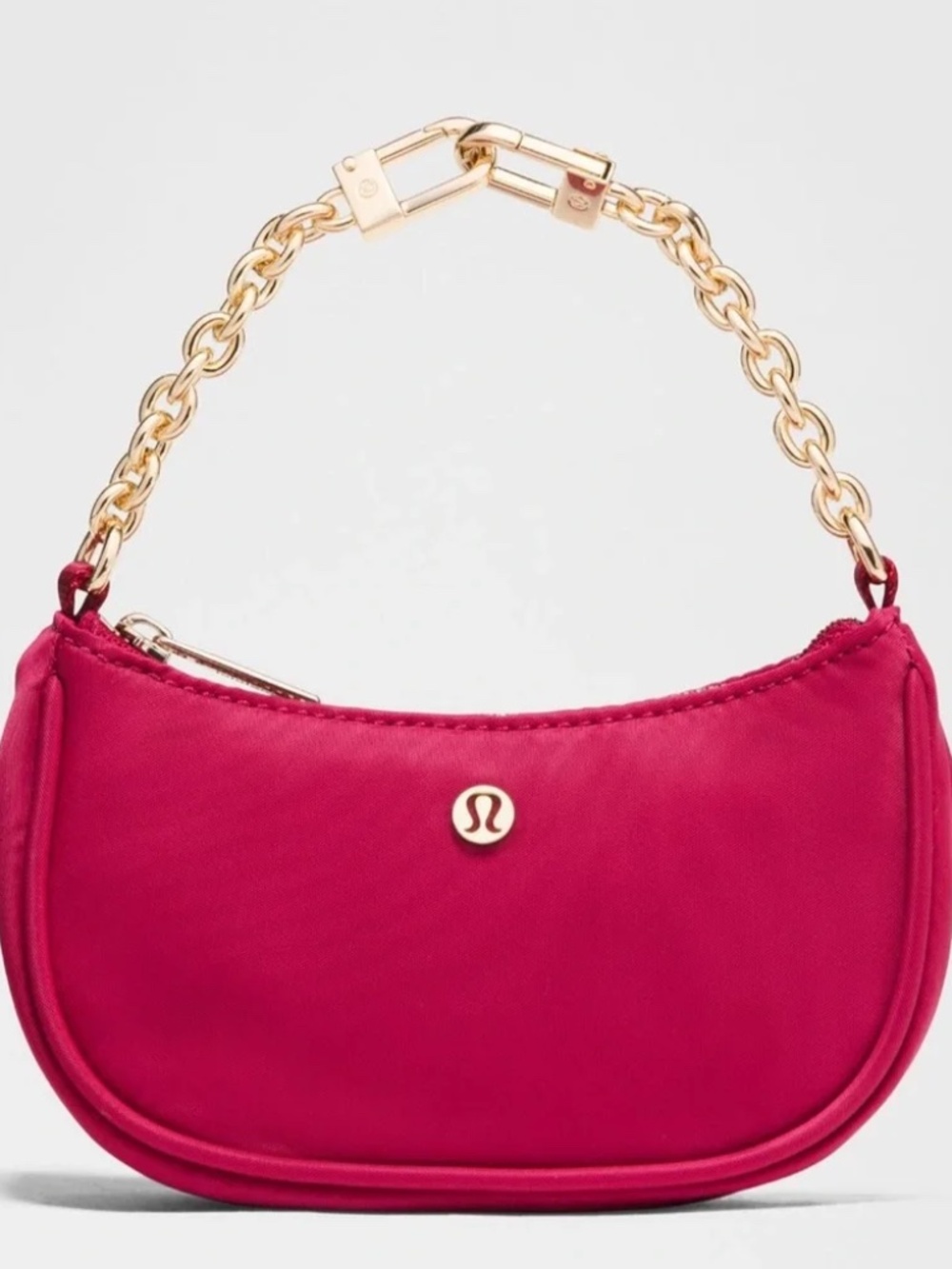 Lululemon City Essentials Nano Shoulder Bag in Berry Rumble and Gold Hardware